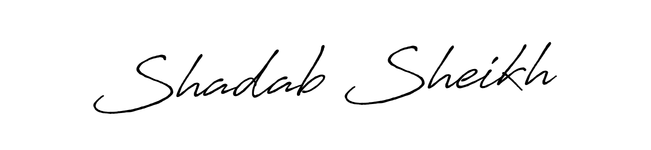 Create a beautiful signature design for name Shadab Sheikh. With this signature (Antro_Vectra_Bolder) fonts, you can make a handwritten signature for free. Shadab Sheikh signature style 7 images and pictures png