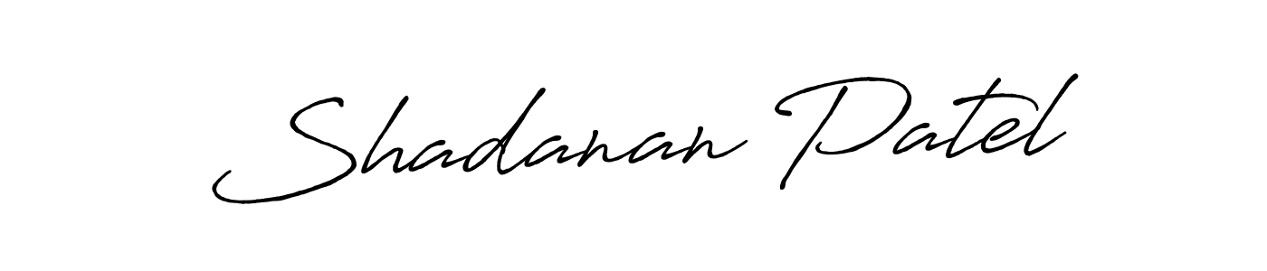 if you are searching for the best signature style for your name Shadanan Patel. so please give up your signature search. here we have designed multiple signature styles  using Antro_Vectra_Bolder. Shadanan Patel signature style 7 images and pictures png
