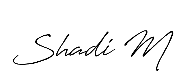 Make a beautiful signature design for name Shadi M. With this signature (Antro_Vectra_Bolder) style, you can create a handwritten signature for free. Shadi M signature style 7 images and pictures png