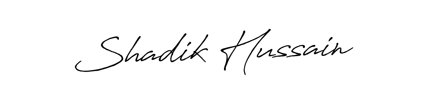 Create a beautiful signature design for name Shadik Hussain. With this signature (Antro_Vectra_Bolder) fonts, you can make a handwritten signature for free. Shadik Hussain signature style 7 images and pictures png