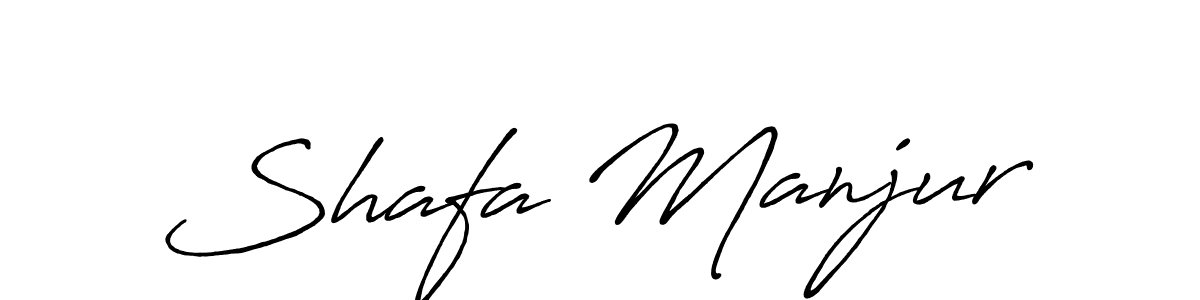 Also You can easily find your signature by using the search form. We will create Shafa Manjur name handwritten signature images for you free of cost using Antro_Vectra_Bolder sign style. Shafa Manjur signature style 7 images and pictures png