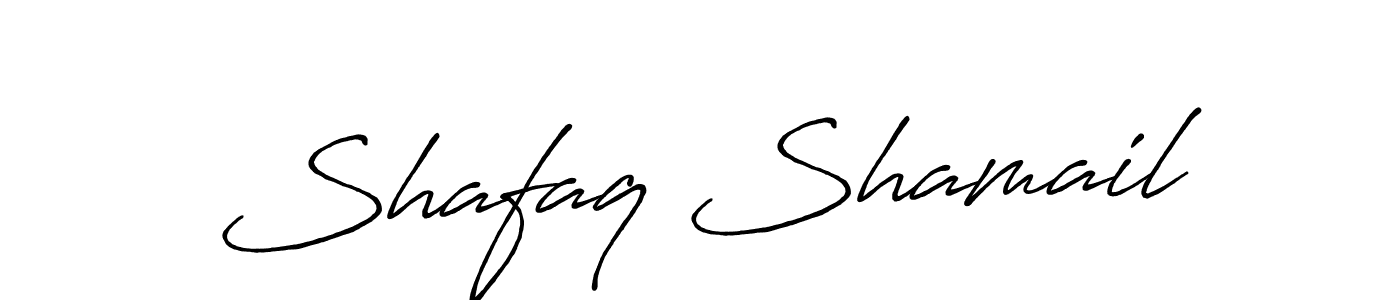 Similarly Antro_Vectra_Bolder is the best handwritten signature design. Signature creator online .You can use it as an online autograph creator for name Shafaq Shamail. Shafaq Shamail signature style 7 images and pictures png