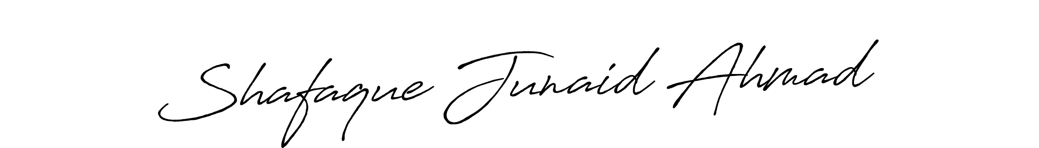 Antro_Vectra_Bolder is a professional signature style that is perfect for those who want to add a touch of class to their signature. It is also a great choice for those who want to make their signature more unique. Get Shafaque Junaid Ahmad name to fancy signature for free. Shafaque Junaid Ahmad signature style 7 images and pictures png