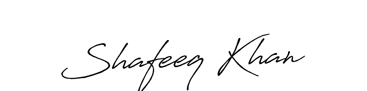 Make a beautiful signature design for name Shafeeq Khan. With this signature (Antro_Vectra_Bolder) style, you can create a handwritten signature for free. Shafeeq Khan signature style 7 images and pictures png