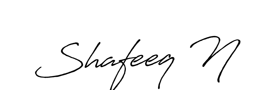 This is the best signature style for the Shafeeq N name. Also you like these signature font (Antro_Vectra_Bolder). Mix name signature. Shafeeq N signature style 7 images and pictures png