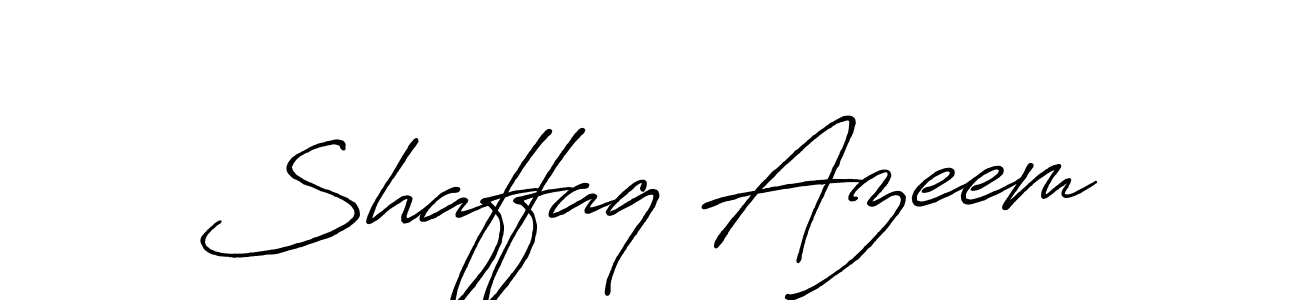 Use a signature maker to create a handwritten signature online. With this signature software, you can design (Antro_Vectra_Bolder) your own signature for name Shaffaq Azeem. Shaffaq Azeem signature style 7 images and pictures png