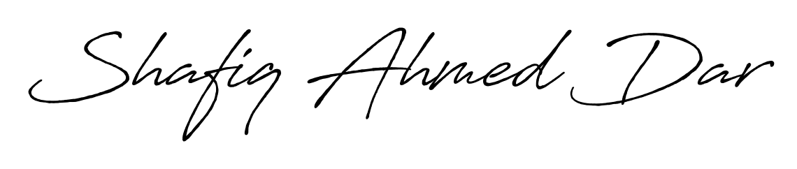 Give your name Shafiq Ahmed Dar an exquisite flair with the Antro_Vectra_Bolder script font. Ideal for contracts, resumes, and formal letterheads. Shafiq Ahmed Dar signature style 7 images and pictures png