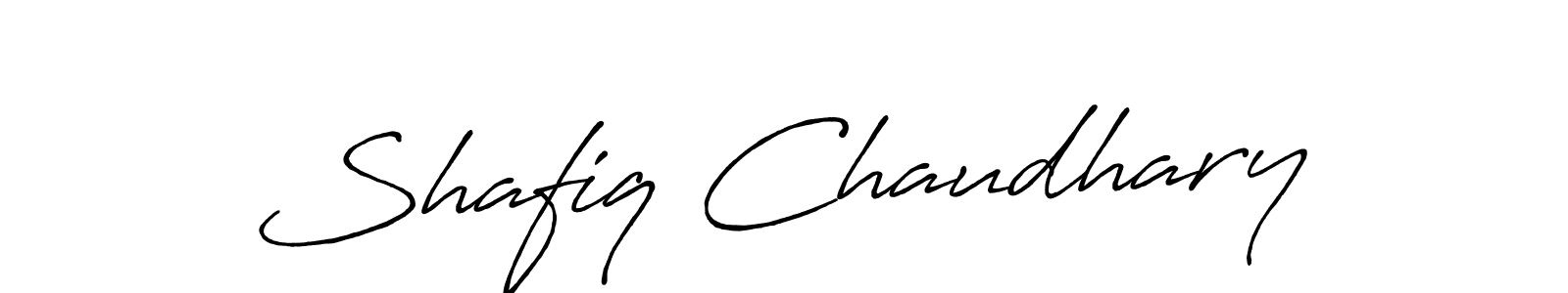 How to make Shafiq Chaudhary name signature. Use Antro_Vectra_Bolder style for creating short signs online. This is the latest handwritten sign. Shafiq Chaudhary signature style 7 images and pictures png