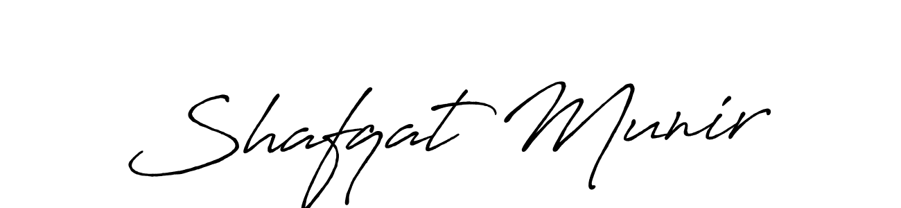 Create a beautiful signature design for name Shafqat Munir. With this signature (Antro_Vectra_Bolder) fonts, you can make a handwritten signature for free. Shafqat Munir signature style 7 images and pictures png