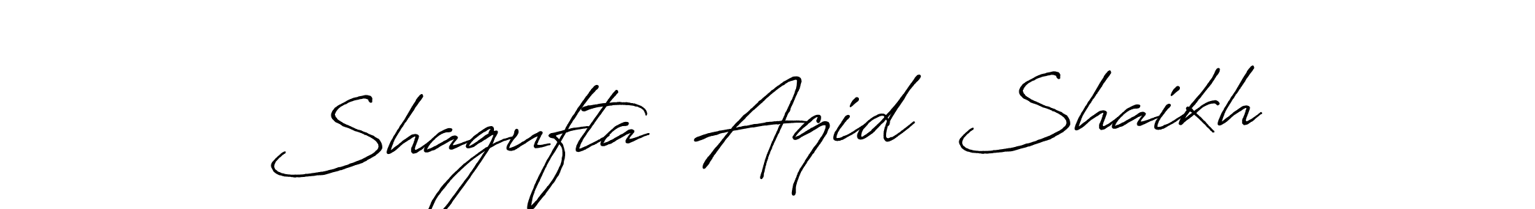 Make a beautiful signature design for name Shagufta  Aqid  Shaikh. With this signature (Antro_Vectra_Bolder) style, you can create a handwritten signature for free. Shagufta  Aqid  Shaikh signature style 7 images and pictures png