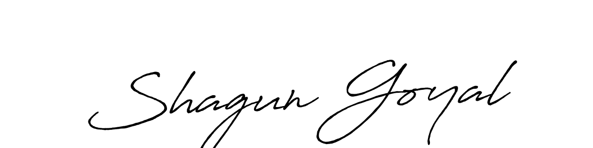 How to make Shagun Goyal name signature. Use Antro_Vectra_Bolder style for creating short signs online. This is the latest handwritten sign. Shagun Goyal signature style 7 images and pictures png