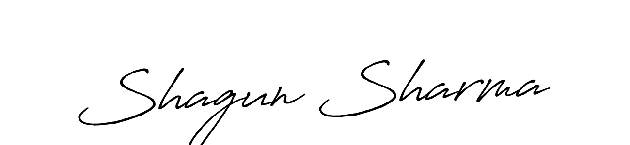 Antro_Vectra_Bolder is a professional signature style that is perfect for those who want to add a touch of class to their signature. It is also a great choice for those who want to make their signature more unique. Get Shagun Sharma name to fancy signature for free. Shagun Sharma signature style 7 images and pictures png