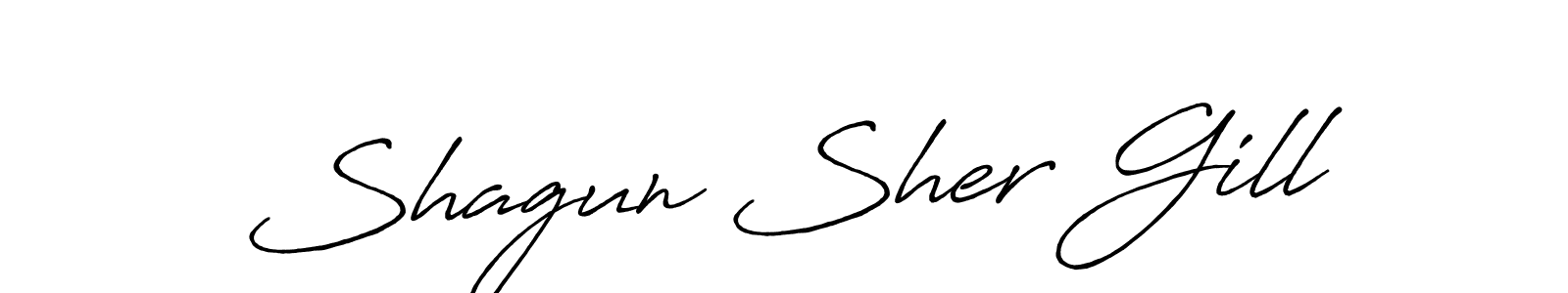 The best way (Antro_Vectra_Bolder) to make a short signature is to pick only two or three words in your name. The name Shagun Sher Gill include a total of six letters. For converting this name. Shagun Sher Gill signature style 7 images and pictures png