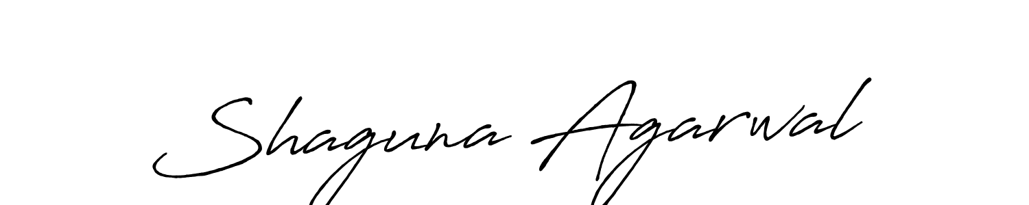 Make a beautiful signature design for name Shaguna Agarwal. With this signature (Antro_Vectra_Bolder) style, you can create a handwritten signature for free. Shaguna Agarwal signature style 7 images and pictures png