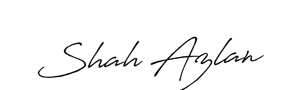 Make a beautiful signature design for name Shah Azlan. With this signature (Antro_Vectra_Bolder) style, you can create a handwritten signature for free. Shah Azlan signature style 7 images and pictures png