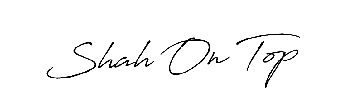 Similarly Antro_Vectra_Bolder is the best handwritten signature design. Signature creator online .You can use it as an online autograph creator for name Shah On Top. Shah On Top signature style 7 images and pictures png