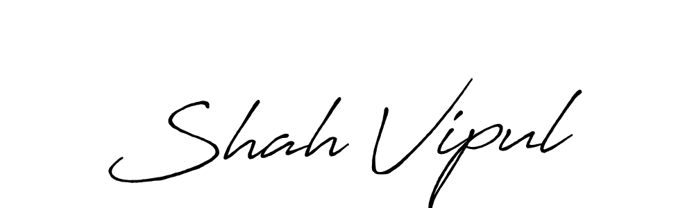 Shah Vipul stylish signature style. Best Handwritten Sign (Antro_Vectra_Bolder) for my name. Handwritten Signature Collection Ideas for my name Shah Vipul. Shah Vipul signature style 7 images and pictures png