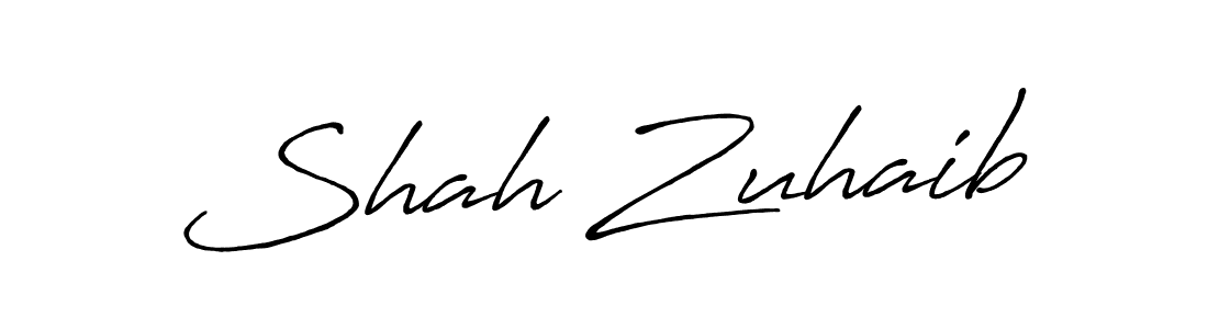 Create a beautiful signature design for name Shah Zuhaib. With this signature (Antro_Vectra_Bolder) fonts, you can make a handwritten signature for free. Shah Zuhaib signature style 7 images and pictures png