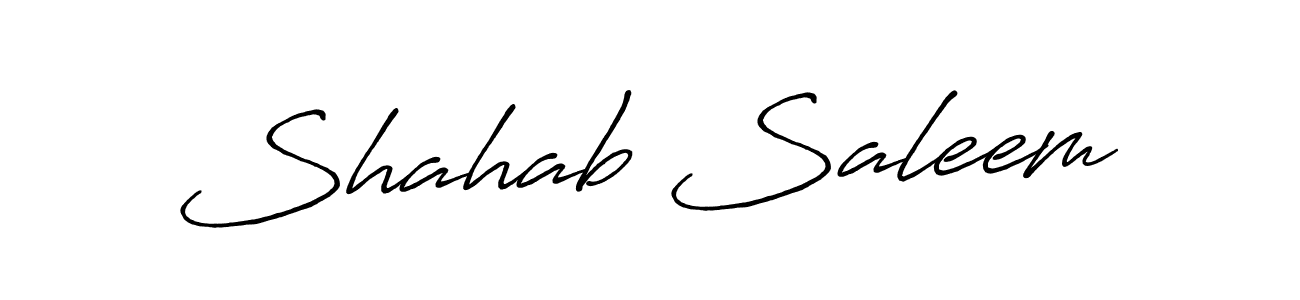 Use a signature maker to create a handwritten signature online. With this signature software, you can design (Antro_Vectra_Bolder) your own signature for name Shahab Saleem. Shahab Saleem signature style 7 images and pictures png