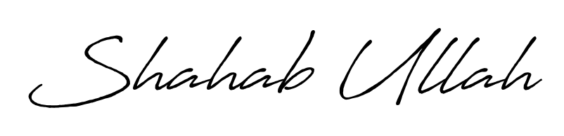 Discover how Shahab Ullah looks in an executive cursive font (Antro_Vectra_Bolder). Perfect for legal documents, invoices, and certificates. Shahab Ullah signature style 7 images and pictures png