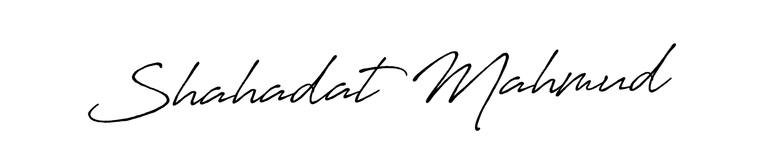 How to make Shahadat Mahmud name signature. Use Antro_Vectra_Bolder style for creating short signs online. This is the latest handwritten sign. Shahadat Mahmud signature style 7 images and pictures png