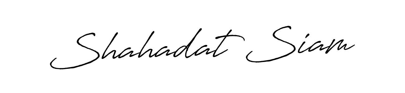 Shahadat Siam stylish signature style. Best Handwritten Sign (Antro_Vectra_Bolder) for my name. Handwritten Signature Collection Ideas for my name Shahadat Siam. Shahadat Siam signature style 7 images and pictures png