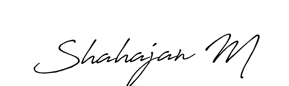 This is the best signature style for the Shahajan M name. Also you like these signature font (Antro_Vectra_Bolder). Mix name signature. Shahajan M signature style 7 images and pictures png