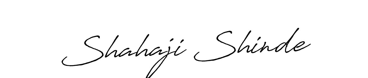 How to make Shahaji Shinde name signature. Use Antro_Vectra_Bolder style for creating short signs online. This is the latest handwritten sign. Shahaji Shinde signature style 7 images and pictures png