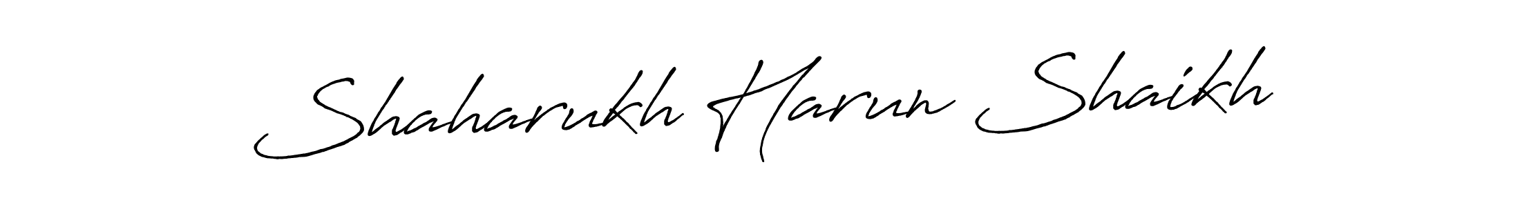 Create a beautiful signature design for name Shaharukh Harun Shaikh. With this signature (Antro_Vectra_Bolder) fonts, you can make a handwritten signature for free. Shaharukh Harun Shaikh signature style 7 images and pictures png