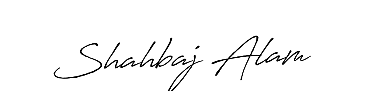 Make a beautiful signature design for name Shahbaj Alam. With this signature (Antro_Vectra_Bolder) style, you can create a handwritten signature for free. Shahbaj Alam signature style 7 images and pictures png