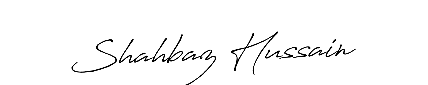 Design your own signature with our free online signature maker. With this signature software, you can create a handwritten (Antro_Vectra_Bolder) signature for name Shahbaz Hussain. Shahbaz Hussain signature style 7 images and pictures png