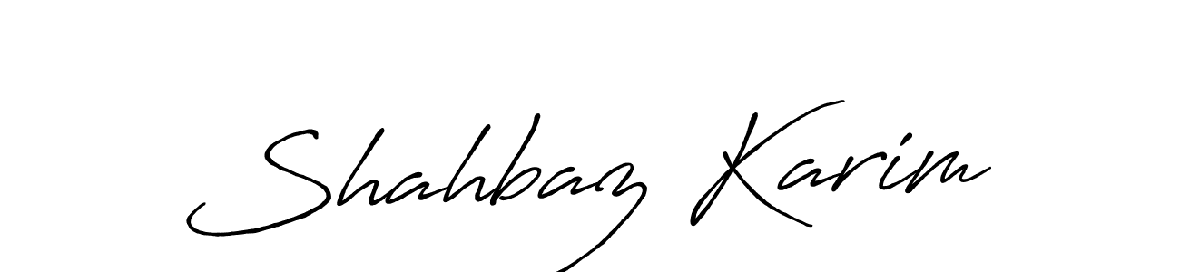 Create a beautiful signature design for name Shahbaz Karim. With this signature (Antro_Vectra_Bolder) fonts, you can make a handwritten signature for free. Shahbaz Karim signature style 7 images and pictures png