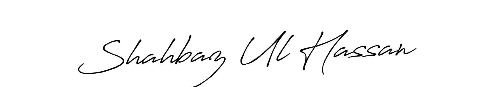 Create a beautiful signature design for name Shahbaz Ul Hassan. With this signature (Antro_Vectra_Bolder) fonts, you can make a handwritten signature for free. Shahbaz Ul Hassan signature style 7 images and pictures png