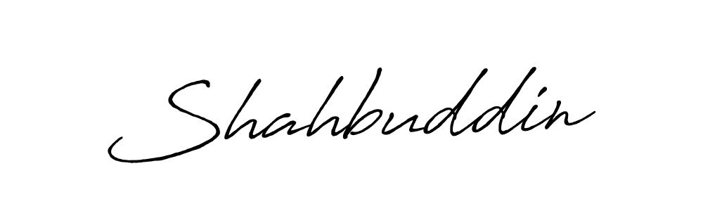 Use a signature maker to create a handwritten signature online. With this signature software, you can design (Antro_Vectra_Bolder) your own signature for name Shahbuddin. Shahbuddin signature style 7 images and pictures png