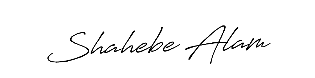 Create a beautiful signature design for name Shahebe Alam. With this signature (Antro_Vectra_Bolder) fonts, you can make a handwritten signature for free. Shahebe Alam signature style 7 images and pictures png