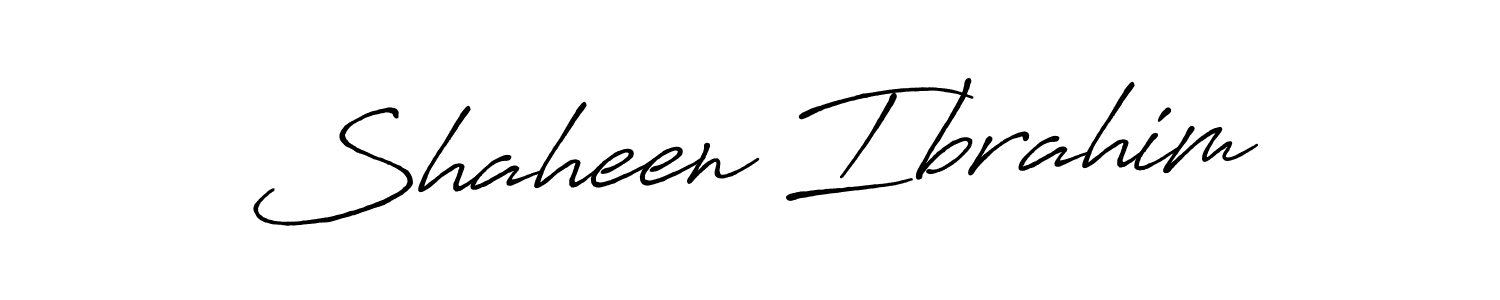 Make a beautiful signature design for name Shaheen Ibrahim. With this signature (Antro_Vectra_Bolder) style, you can create a handwritten signature for free. Shaheen Ibrahim signature style 7 images and pictures png