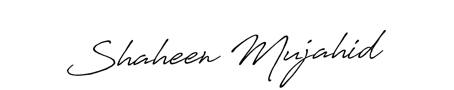 Antro_Vectra_Bolder is a professional signature style that is perfect for those who want to add a touch of class to their signature. It is also a great choice for those who want to make their signature more unique. Get Shaheen Mujahid name to fancy signature for free. Shaheen Mujahid signature style 7 images and pictures png