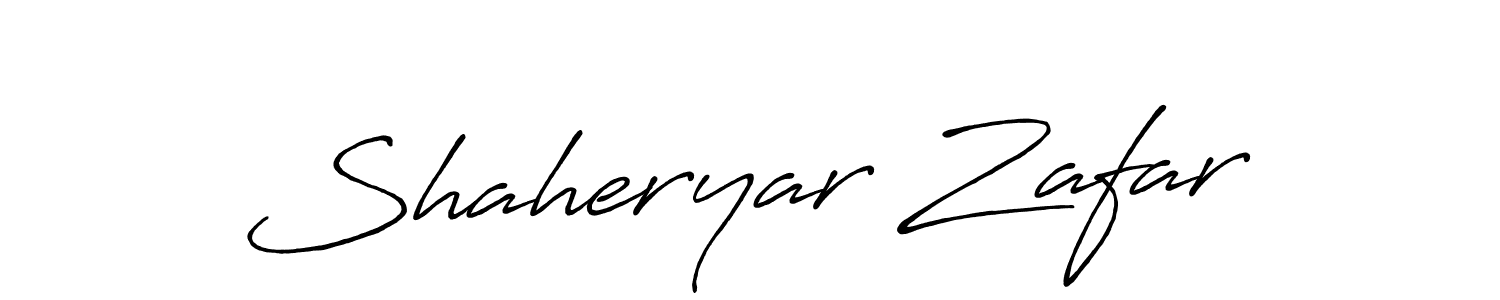 Create a beautiful signature design for name Shaheryar Zafar. With this signature (Antro_Vectra_Bolder) fonts, you can make a handwritten signature for free. Shaheryar Zafar signature style 7 images and pictures png