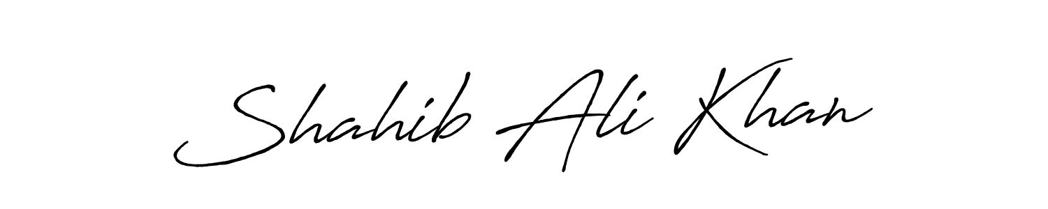 Create a beautiful signature design for name Shahib Ali Khan. With this signature (Antro_Vectra_Bolder) fonts, you can make a handwritten signature for free. Shahib Ali Khan signature style 7 images and pictures png