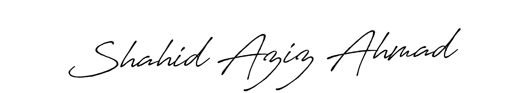 Antro_Vectra_Bolder is a professional signature style that is perfect for those who want to add a touch of class to their signature. It is also a great choice for those who want to make their signature more unique. Get Shahid Aziz Ahmad name to fancy signature for free. Shahid Aziz Ahmad signature style 7 images and pictures png