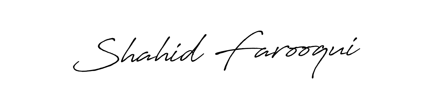 Design your own signature with our free online signature maker. With this signature software, you can create a handwritten (Antro_Vectra_Bolder) signature for name Shahid Farooqui. Shahid Farooqui signature style 7 images and pictures png