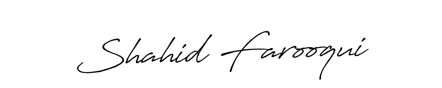 Design your own signature with our free online signature maker. With this signature software, you can create a handwritten (Antro_Vectra_Bolder) signature for name Shahid Farooqui. Shahid Farooqui signature style 7 images and pictures png