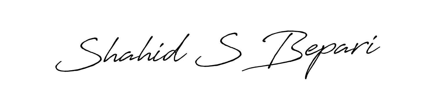 Shahid S Bepari stylish signature style. Best Handwritten Sign (Antro_Vectra_Bolder) for my name. Handwritten Signature Collection Ideas for my name Shahid S Bepari. Shahid S Bepari signature style 7 images and pictures png