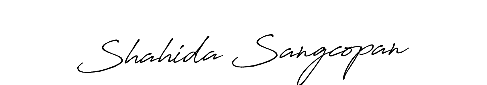 Make a beautiful signature design for name Shahida Sangcopan. Use this online signature maker to create a handwritten signature for free. Shahida Sangcopan signature style 7 images and pictures png