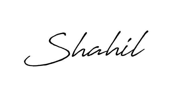 How to make Shahil signature? Antro_Vectra_Bolder is a professional autograph style. Create handwritten signature for Shahil name. Shahil signature style 7 images and pictures png