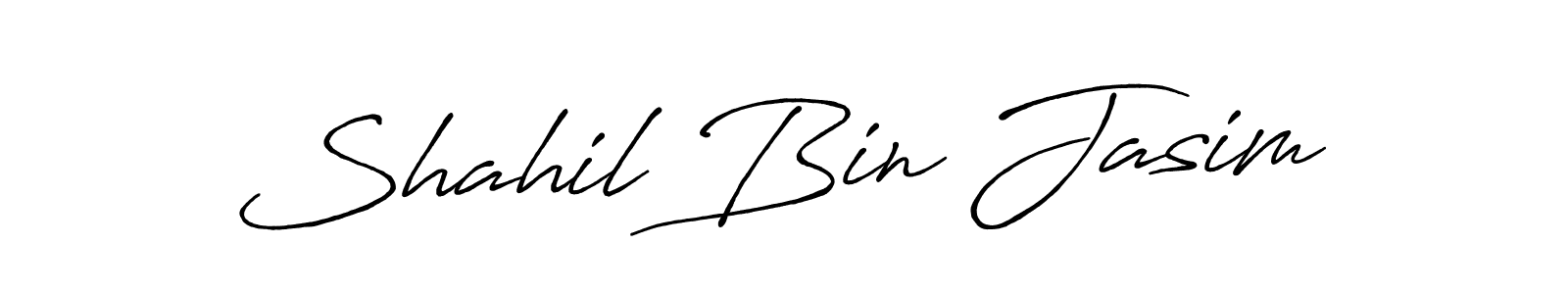 The best way (Antro_Vectra_Bolder) to make a short signature is to pick only two or three words in your name. The name Shahil Bin Jasim include a total of six letters. For converting this name. Shahil Bin Jasim signature style 7 images and pictures png