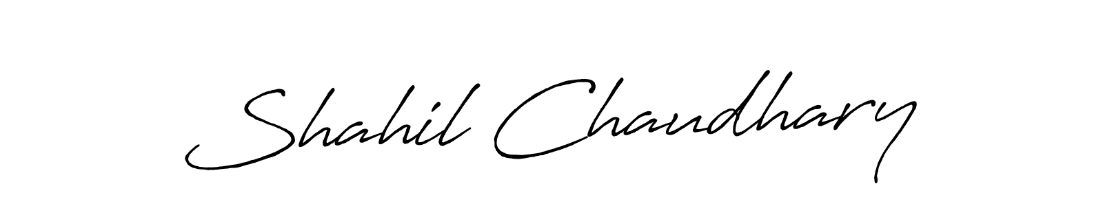 Make a beautiful signature design for name Shahil Chaudhary. With this signature (Antro_Vectra_Bolder) style, you can create a handwritten signature for free. Shahil Chaudhary signature style 7 images and pictures png