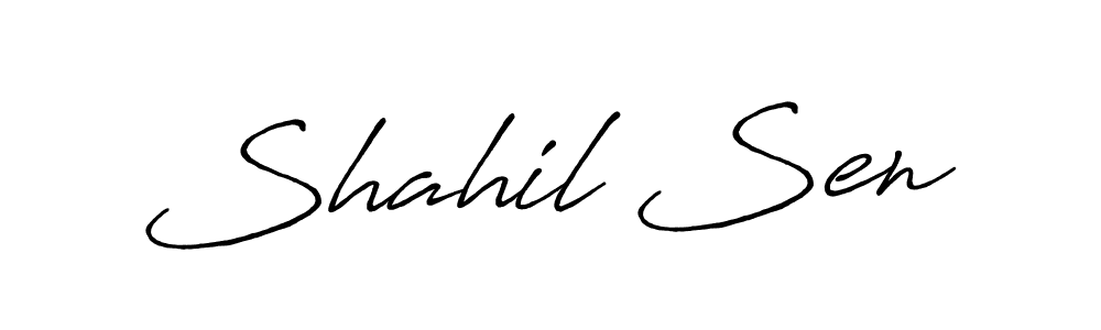 Use a signature maker to create a handwritten signature online. With this signature software, you can design (Antro_Vectra_Bolder) your own signature for name Shahil Sen. Shahil Sen signature style 7 images and pictures png