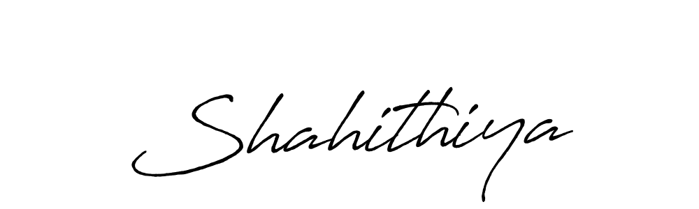 Use a signature maker to create a handwritten signature online. With this signature software, you can design (Antro_Vectra_Bolder) your own signature for name Shahithiya. Shahithiya signature style 7 images and pictures png