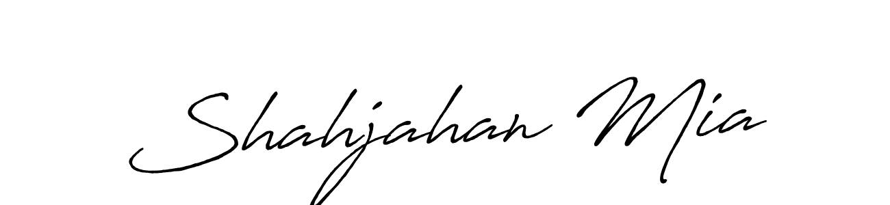 How to make Shahjahan Mia name signature. Use Antro_Vectra_Bolder style for creating short signs online. This is the latest handwritten sign. Shahjahan Mia signature style 7 images and pictures png
